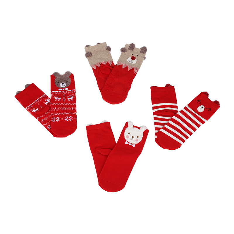 厂家直销定制袜直板定型3D立体羽毛纱提花可爱动物立体耳朵儿童袜