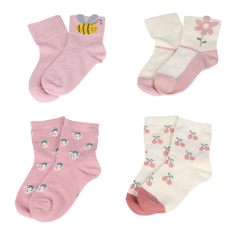 4岁~12岁儿童秋冬厚袜纯棉无骨无缝缝头儿童袜优质全棉3D立体提花精致可爱儿童袜